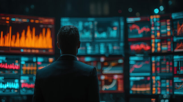 Advanced cybersecurity technology setup with multiple monitors showcasing data, digital infrastructure, network security, and modern electronic systems in a professional environment