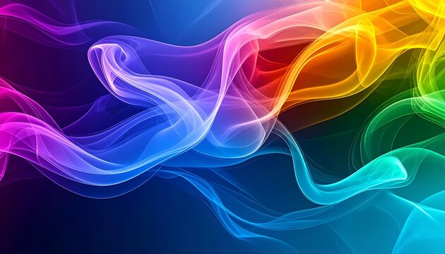 Abstract rainbow smoke patterns
