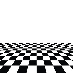 Naklejka premium Floor in perspective with checkerboard texture. Empty chess board transparent background.
