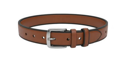 Classic leather belt with silver buckle a timeless accessory for men and women stylish and durable fashion item transparent background