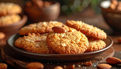 Almond cookies on a plate