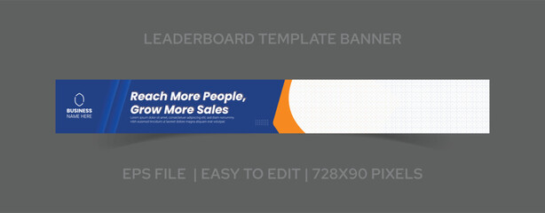 Clean Stylish Leaderboard Banner 728x90 Pixels for Online Branding