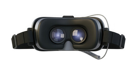 Immersive virtual reality headset for gaming entertainment and futuristic digital experiences with advanced optics and comfort straps transparent background