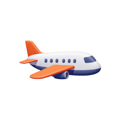 Obraz premium Modern Playful 3d Cartoon Airplane Icon with Embossed Effect on Gradient Background
