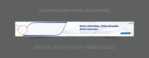 Clean Modern Leaderboard Banner Template 728x90 for Digital Promotion