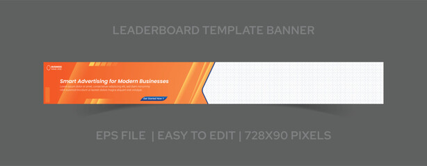 Creative Professional Leaderboard Banner Ad 728x90 for Marketing