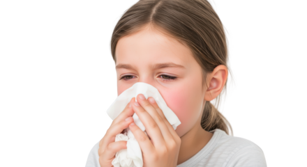 Sick Child Blowing Nose with Tissue detailed illustration concept inspired by Sick Child Blowing