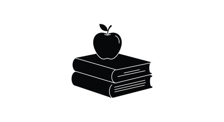 an apple resting atop stacked books symbolizing knowledge