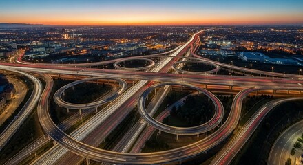 Highway interchange roads transportation infrastructure traffic engineering travel city