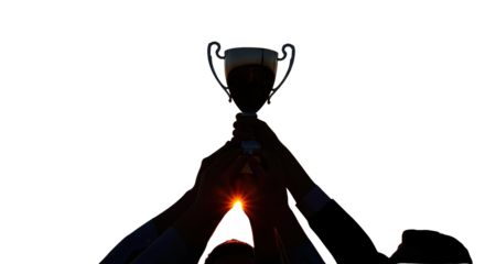 Team Celebrating Victory with Trophy detailed illustration concept inspired by Team Celebrating Victory with