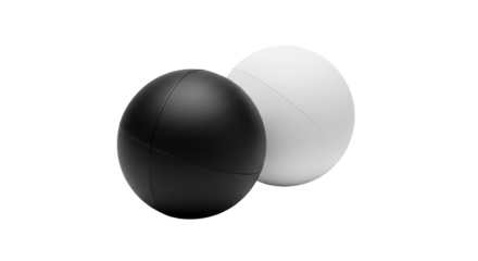 Two Medicine Balls Black and White modern design composition influenced by Two Medicine Balls