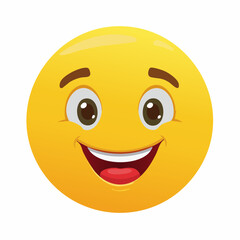 Fototapeta premium Happy Yellow Smiley Face Emoticon Vector Illustration