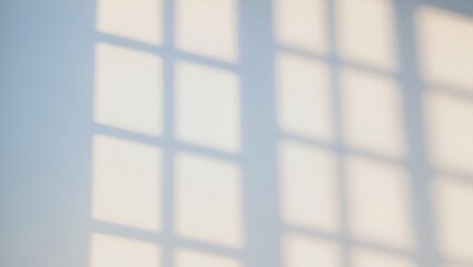 Abstract window shadows create a tranquil, minimalist pattern on a white wall surface indoors softly