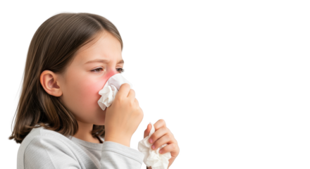 Young Girl Blowing Her Nose with Tissue abstract illustration design inspired by Young Girl