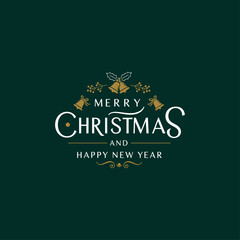 Elegant Merry Christmas Wishes with Ornaments – Festive Holiday Greeting Card Vector with Baubles, Branches, and Decorative Elements