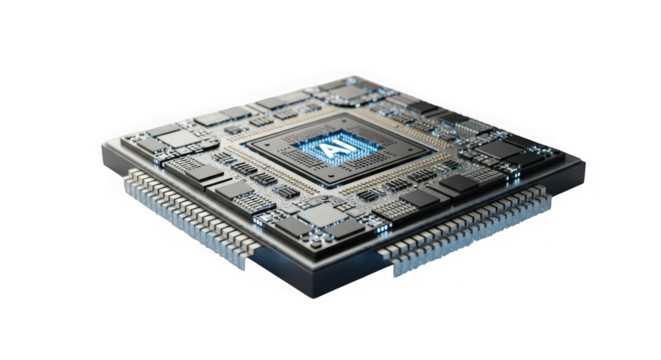 High-performance computer processor featuring advanced cooling system and integrated circuits for next-generation computing power transparent background