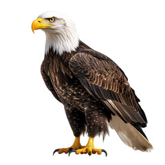 Fototapeta premium Large eagle is standing on transparent background