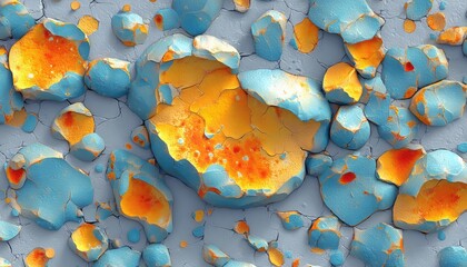 Abstract Forms in Blue and Gold