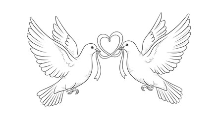 Fototapeta premium white dove with heart