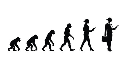evolution of human from ape to modern professional woman