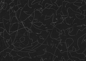 Abstract white pencil scribble on black background. Random strokes texture graphic element. Suitable for artistic overlay design template.