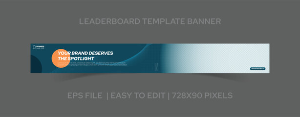 Modern Corporate Leaderboard Ad 728x90 Template for Business Campaigns
