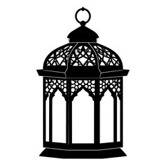 Ornate black lantern silhouette