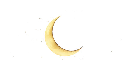 Crescent Moon With Stars In Night Sky modern illustration inspired by Crescent Moon With