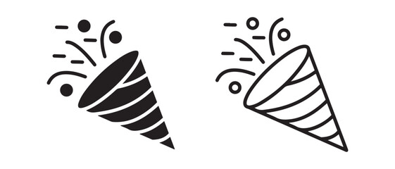 Party popper, isolated on white background, vector illustration, celebration concept.