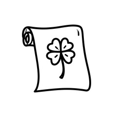 Rolled banner with clover