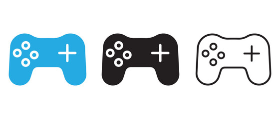 gamepad icons set. in different colors isolated on white background for game.
