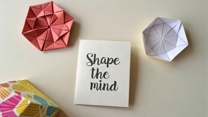 Inspirational Quote Card with Paper Art Decorations for Motivation