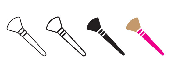 Set of makeup brush icons. isolated on white background for beauty concept.