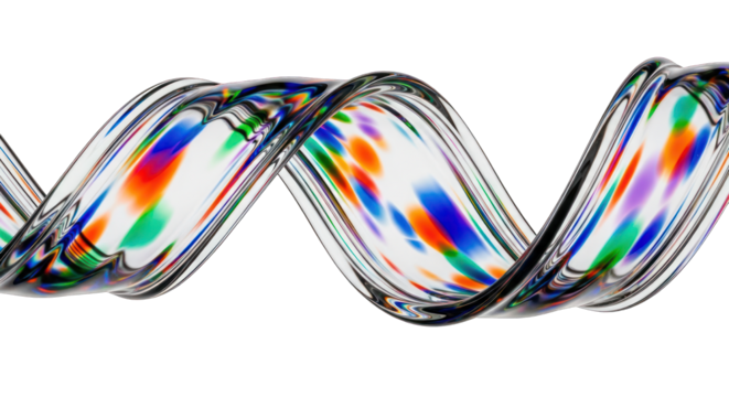 Abstract Colorful Swirls on White Background.