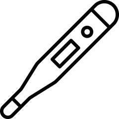 Black thermometer icon - outline