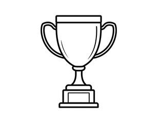 Simple black line drawing of a trophy