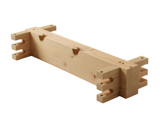 Wooden Beam with Notches and Mortise and Tenon Joints
