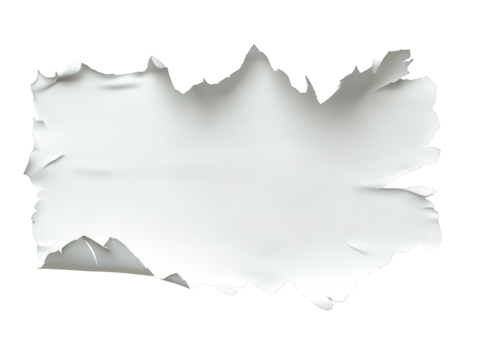 White paper with a torn edge