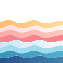 Fototapeta premium Abstract Pastel Color Wave Pattern On White Background