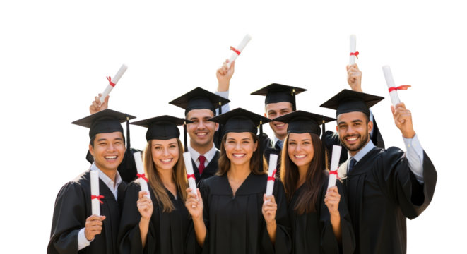 Happy Diverse Graduates Celebrating Success unique artwork design concept based on Happy Diverse Graduates - Powered by Adobe