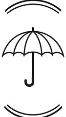 Simple umbrella graphic in a circle