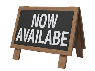 Wooden Sandwich Board with Now Available Sign