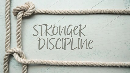 Inspirational Text with Rope Design on Wooden Background