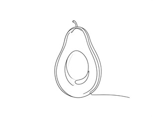 Single-line drawing of an avocado (2)