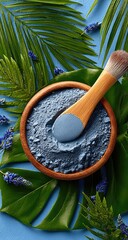 Clay Mask with Brush and Greenery