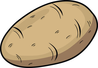 Single realistic potato vegetable illustration. Fresh potato isolated farm produce artwork. Realistic potato root vegetable design. Potato vegetable healthy food illustration. Organic potato realistic