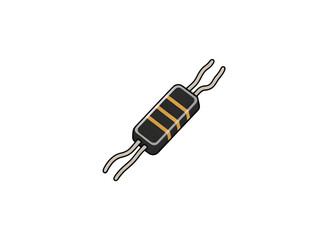Resistor Electronic Component with Orange Strips on Black Body