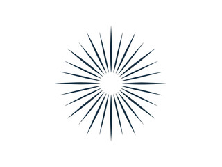 Blue Sunburst Graphic on White Background