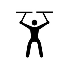 A minimalist flat icon of an acrobat figure 