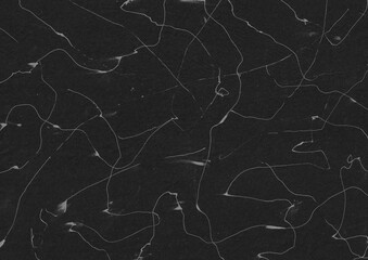 Abstract black background with white scribble lines. Grunge black and white backdrop for overlay design.